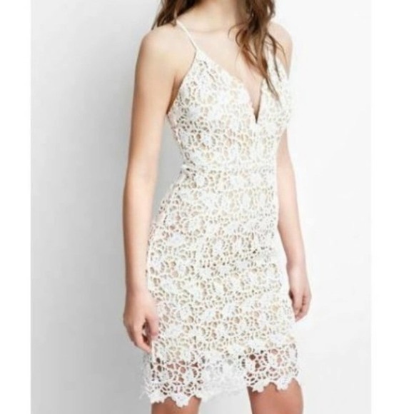 J.O.A. Dresses & Skirts - Revolve J.O.A. Los Angeles White Crochet Lace V-Neck Boho Cocktail Mini Dress XS